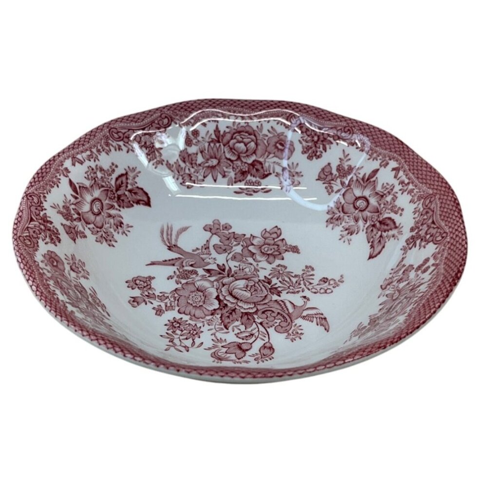 7 Red Parliament Premiere Original Manufacturers Asiatic Pheasants Cereal Bowls - Picture 7 of 13